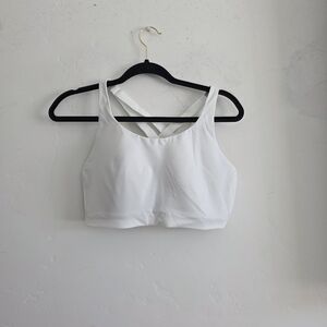 White Sports Bra with Cross Back Straps
